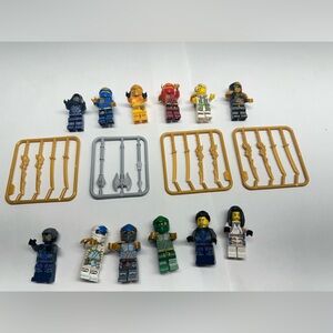 Ninja Minifigure Lot 12 Figures w/ Gold Weapons Ninjago Style Action Figures NEW